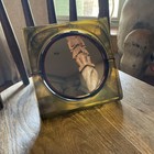 Vintage Retro Mcm Brown Marble Bakelite Vanity  Double Sided Mirror