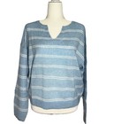 American Eagle Women s Whoa So Soft Notch Crew Neck Sweater Sz Xs Blue Loose Nwt