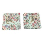 Pottery Barn Light Teal Floral Bird Cotton Linen Pillow Covers Set Of 2 18x18