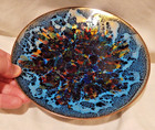Vintage Stunning Abstract Copper Enamel Kareka Bowl Dish Mcm Mod 7 5 
