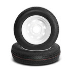 2pcs Trailer Tires On Rims 5 30-12 5 30x12 530 X 12 Lrc 5 Lug White Spoke Wheel