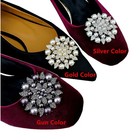 Fashion 2pcs Stylish Removable Pearl Flower Shoe Clips Crystal Shoe Buckles F 