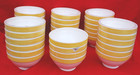 Arcoroc Brush Yellow  5 1 8  Stacking Bowls Yellow And White  Lot Of 34  S8003