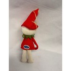 Vintage Felt Christmas Elf Pixie Ornament Red Green Made In Japan Mid Century