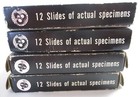 4 Vintage 1950s Boxes Of Prepared Glass Microscope Slides  48 Different Slides