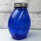 Antique English Cobalt Blue Glass Sputum Bottle 100ccm Medical Apothecary C1900