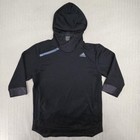 Adidas Essentials 3 4 Sleeve Hooded Shirt Hoodie Mens Medium Black Fleece Gym