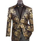 Vinci Men s Paisley Embossed Tuxedo Dinner Jacket Xs-5xl  Multiple Colors - New