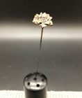 Antique Hatpin Art Nouveau Flower With Light Faceted Rhinestone  6 3 4 Inches