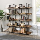  5 Tier Bookcase Home Office Open Bookshelf  Vintage Industrial Style She
