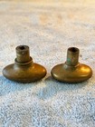 Pair Of Solid Brass Door Knobs Oval Goose Egg Shaped Salvaged Reclaimed Vintage
