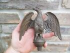 Antique 6  Brass Or Bronze Eagle Finial Flag Topper 9 16  Stud