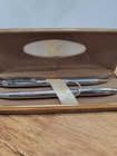 Vintage Centennial Ball Point Pen And Mechanical Pencil Set Gold Tone Box