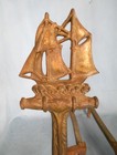Antique Ship And Anchor Cast Iron Andirons