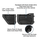 4pcs Tube Half Door   Side Step Nerf Bar Steel For 2020-2025 Jeep Gladiator Jt