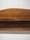 Antique Victorian Eastlake Carved Oak Wall Towel Rack Double Bar 19   