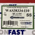 Confast 3 8 X 3-3 4 304 Stainless Steel Wedge Anchor 10 Per Box