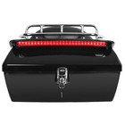 Motorcycle Tail Box Luggage Trunk W  Backrest Light Top Rack For Harley Yamaha