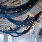 5ft X 32ft Navy Blue Premium Chiffon Sheer Backdrop Curtain Panel Drape Party
