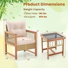 Patio 3 Pcs Furniture Set Outdoor Pe Wicker Conversation Bistro Set