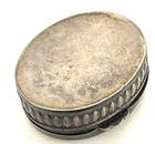 Vintage Silver Repousse Pill ring Box Silver Tone Metal Possibly Alpacca