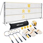  22ft Portable Pickleball Badminton Volleyball Net Set All-in-one Net System 