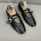 Le Monde Beryl Shoes Womens Size 6 Black Leather Mary Jane Ballet Flats Italy