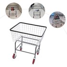 110lbs Steel Wire Laundry Basket Laundry Cart Load Laundry Basket Cart W  Wheels