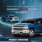 Seat Covers Set For Silverado Lt Crew Cab 2014-2018 P2ch02 Black