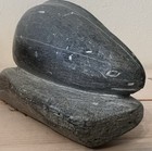 Vintage Inuit Hand Carved Stone Whale   Fish Sculpture