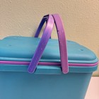 Vintage Eagle Craftstor Sewing Craft Storage Organizer Tote Bin Teal Purple