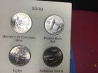 2009 Washington Dc And Us Territories Quarter 6 Coin Set Uncirculated