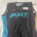 Hyper Threads Mens Sleeveless Tri Suit Black Teal Padded Triathlon Large Nwt
