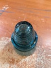 Vintage- Hemingray No 19-  Blue green Glass Insulator -made In Usa - Some Chips