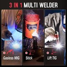 3 In 1 Welder 140a Gasless Flux Mig lift Tig stick Welding Machine 110v Inverter