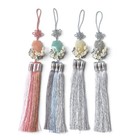 Korean Norigae Pastel Stone Tassel Hanbok Charm Bag Ornament Mint Gray Pink