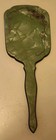 Vintage Green Celluloid Vanity Set Art Deco Brush Mirror Comb Trinket Box Clock