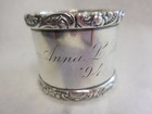 Wood   Hughes Sterling Silver Napkin Ring   anna L  Steele  94  For 1894