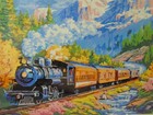 Framed Train Paint By Number Signed Steve Davis Rustic Wood Frame Matte Glass