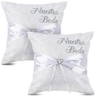  2pcs Wedding Embroidered Kneeling Pillows Nuestra Boda 18 X 18 Without Pillow
