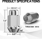 20pcs 1 4 Inch Wheel Lug Nuts Chrome  12x1 5 Closed End Bulge Acorn Lug Nuts