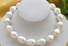 Large Fashion 20mm South Sea White Baroque Shell Pearl Beads Necklace 14-36 