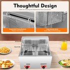Lpg Commercial Propane Deep Fryer Countertop 12l Gas Fryer W  2 Baskets   2 Lids