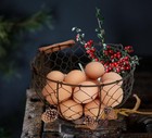 Farmhouse Wire Egg Basket For Gathering Fresh Eggs With Handle  Round Metal Egg