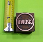 Antique Vtg Crown Advertising Logo Letterpress Print Type Ornament Cut Block