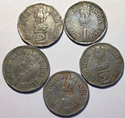Republic India Commemorative Copper Nickel 5 Different Coins - One   Two Rupees