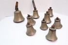 Antique Whitechapel Handbells Set Of 9 Church Choir Hand Bells Old Vintage