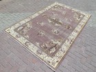 Mauve Large Classical Turkish Carpet  Handmade Distressed Floral Rug 69 x107 