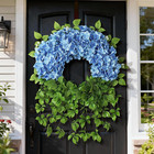 Artificial Blue Hydrangea Wreath For Front Door And Home Decor  23  