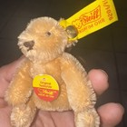 Vintage Steiff Mohair Bear Stuffed Bendy 0201 11 Button All Tags 3 5   